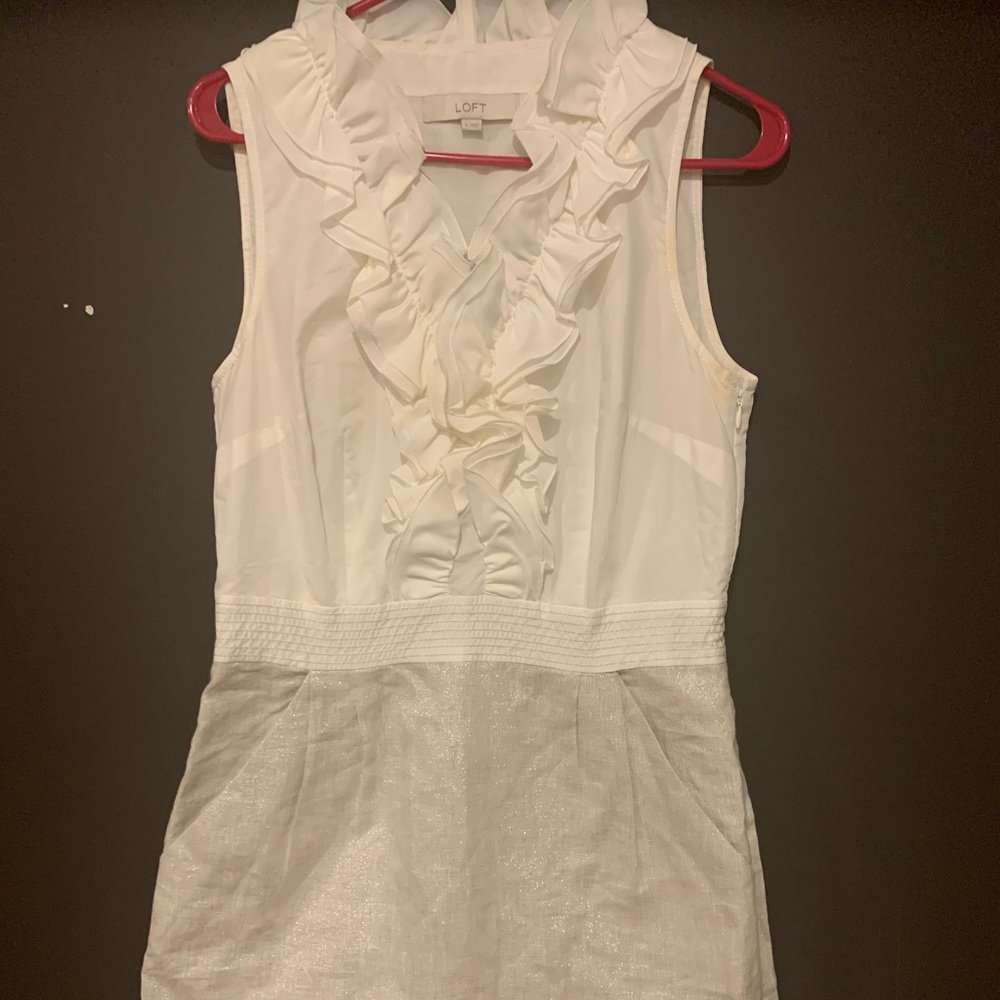 Loft Sleeveless Ruffled Dress